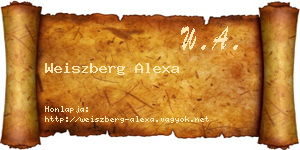 Weiszberg Alexa névjegykártya